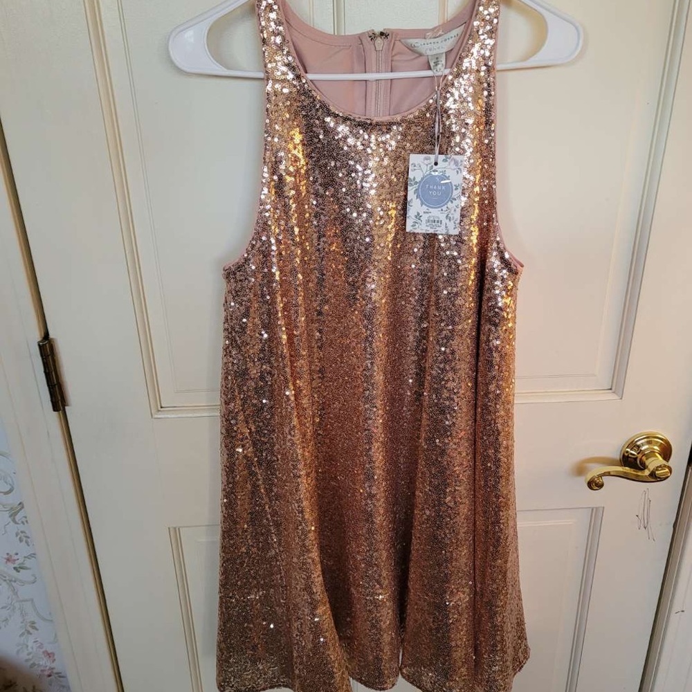Sequence gold dress